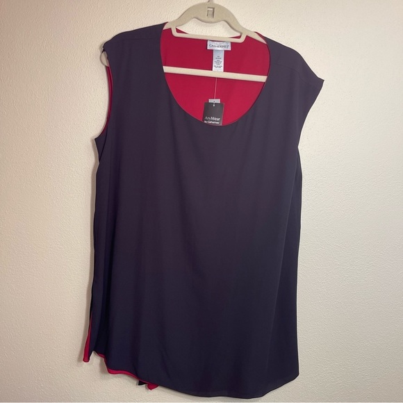 Catherines Reversible Burgundy & Black Sleeveless Blouse - Picture 7 of 16